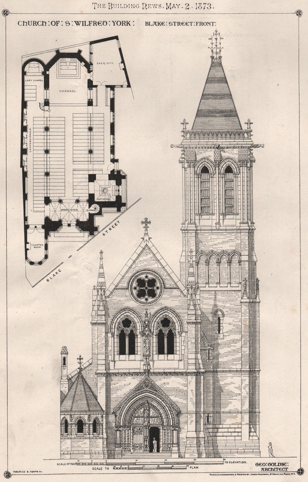 St. Wilfrid's church, York. Blake street front; Geo. Goldie Architect 1873